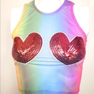 🌈 Iron Fist Somewhere Over The Rainbow 🌈Cropped Tank Extra Small